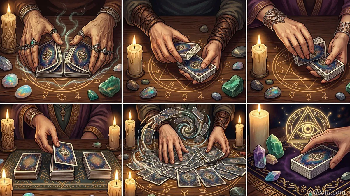 タロットカードのシャッフル方法：5つのテクニック完全ガイド